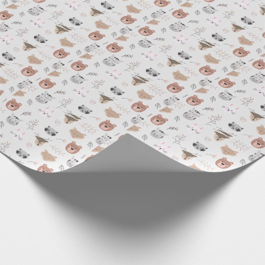 Adorable Teddy Pattern Gift Wrap for All Occasions Geschenkpapier (Ecke)