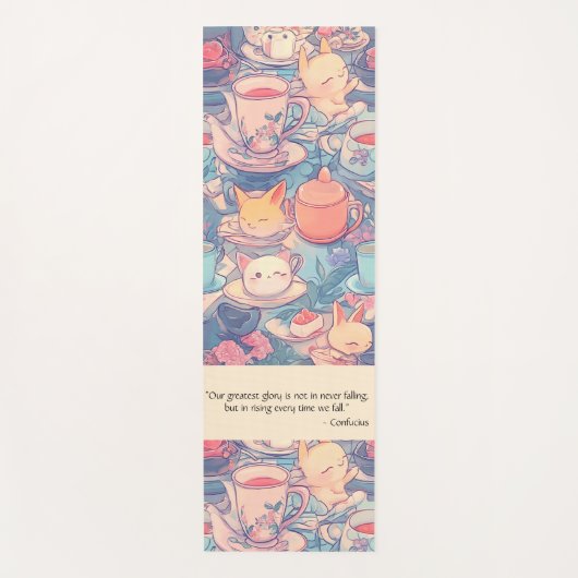 Adorable Tee Party Doodle Yogamatte (Vorderseite)