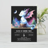 Adorable Template Dragon Birthday Einladung (Stehend Vorderseite)