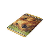 Adorable Terrier Dog mit nassem Gesicht Badematte (Schrägansicht)