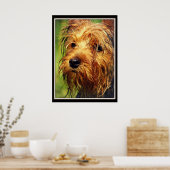 Adorable Terrier Dog mit nassem Gesicht Poster (Küche)
