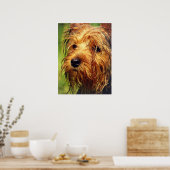 Adorable Terrier Dog mit nassem Gesicht Poster (Küche)