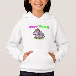 Adorable Thai Baby Hippo Hoodie - Moo Deng