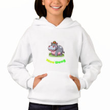 Adorable Thai Baby Hippo Hoodie - Moo Deng