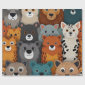 Adorable Tiere Geschenkpapier (Flach)