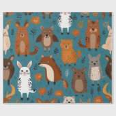 Adorable Tiere Geschenkpapier (Flach)