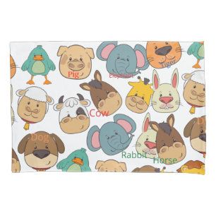 Adorable tierische Kühe Kaninchen Elefanten Kinder Kissenbezug
