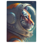 Adorable Tiger Astronaut Klemmbrett (Rückseite)