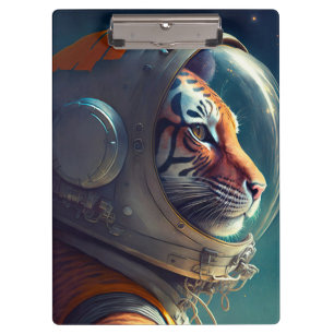 Adorable Tiger Astronaut Klemmbrett