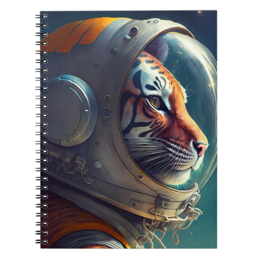 Adorable Tiger Astronaut-Notebook Notizblock (Vorderseite)
