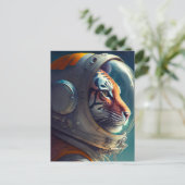 Adorable Tiger Astronaut Postkarte (Stehend Vorderseite)