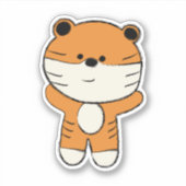 Adorable Tiger Aufkleber (Vorderseite)