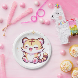 Adorable Tiger Baby Dusche Pappteller
