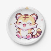 Adorable Tiger Baby Dusche Pappteller (Vorderseite)