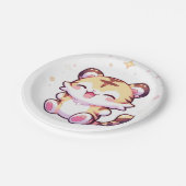 Adorable Tiger Baby Dusche Pappteller (Schrägansicht)