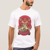 Adorable Tiger Eating Ramen T-Shirt (Vorderseite)