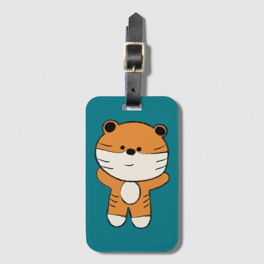Adorable Tiger Gepäckanhänger (Vorderseite Vertikal)