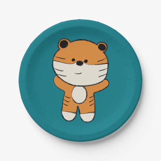Adorable Tiger Pappteller (Vorderseite)