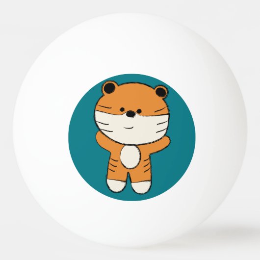 Adorable Tiger Tischtennisball (Vorderseite)