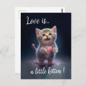 Adorable Tiny Kitten Sweetheart Postkarte (Vorne/Hinten)