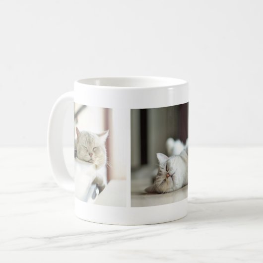 Adorable Tired Kitty Cat Lovers' Foto Collage Tass Kaffeetasse (Vorderseite Links)