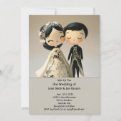 Adorable traditionelle Ehepaare Einladung (Vorderseite)
