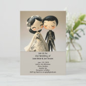 Adorable traditionelle Ehepaare Einladung (Stehend Vorderseite)