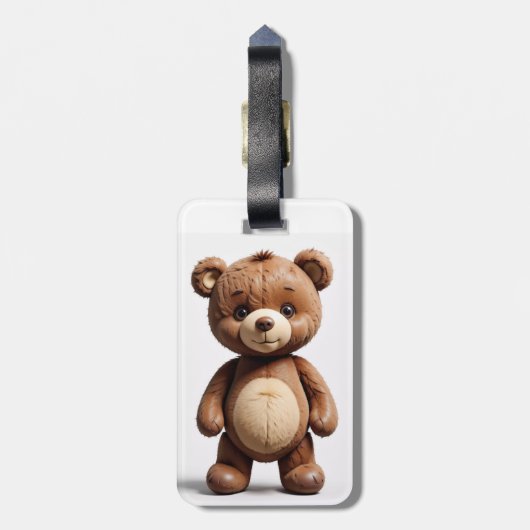 Adorable Travel Companion: Teddy Bären Gepäckmarke Gepäckanhänger (Rückseite vertikal)