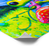 Adorable Tree Frog aß eine Erdbeere Poster (Ecke)