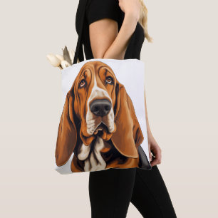 ADORABLE TRI-FARBIGE BASSET HUND TASCHE