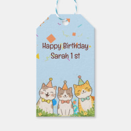 Adorable Trio of Birthday Cats | Custom Name & Age Geschenkanhänger
