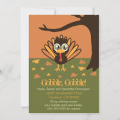 Adorable Türkei Erntedank Einladung (Rückseite)