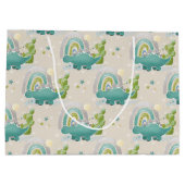 ADORABLE TURQUOISE DINOSAUREN & RAINBOWS GROßE GESCHENKTÜTE (Rückseite)