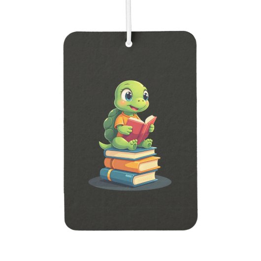 Adorable Turtle Reading Books (1) Autolufterfrischer (Vorderseite)