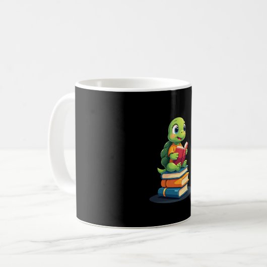 Adorable Turtle Reading Books (1) Kaffeetasse (Vorderseite Links)