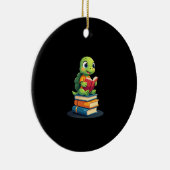Adorable Turtle Reading Books (1) Keramik Ornament (Rechts)