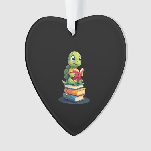 Adorable Turtle Reading Books (1) Ornament (Vorderseite)