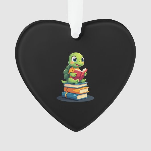 Adorable Turtle Reading Books (1) Ornament (Vorderseite)