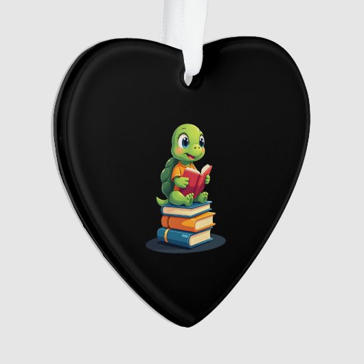 Adorable Turtle Reading Books (1) Ornament (Vorderseite)
