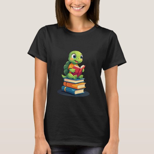 Adorable Turtle Reading Books (1) T-Shirt (Vorderseite)
