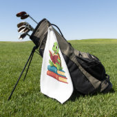 Adorable Turtle Reading Books (2) Golfhandtuch (Gras)