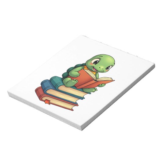 Adorable Turtle Reading Books (3) Notizblock (Rotiert)