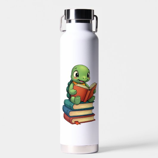 Adorable Turtle Reading Books (3) Trinkflasche (Vorne)