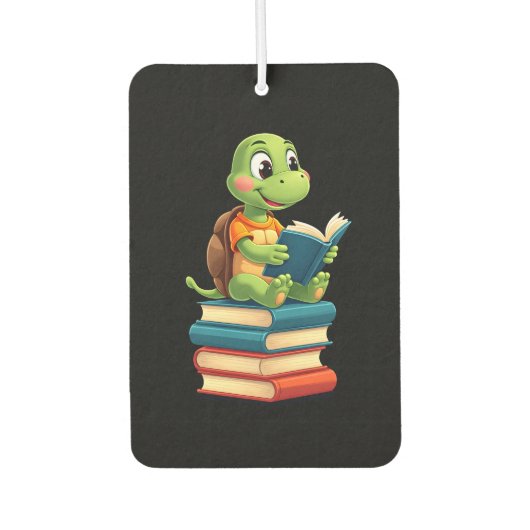Adorable Turtle Reading Books (4) Autolufterfrischer (Vorderseite)