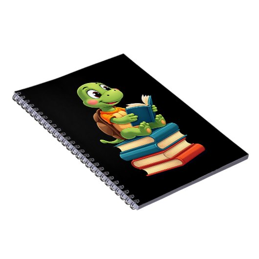 Adorable Turtle Reading Books (4) Notizblock (Rechte Seite)