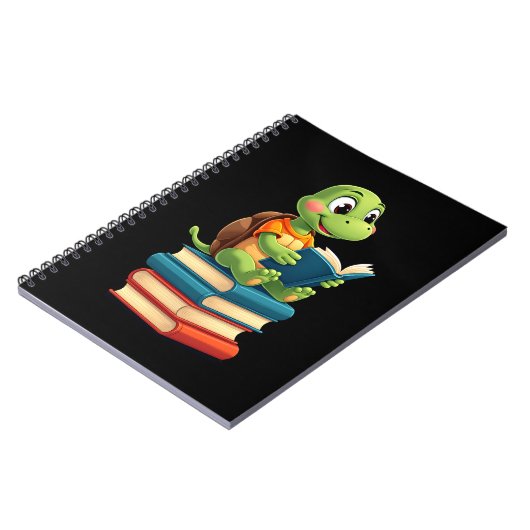 Adorable Turtle Reading Books (4) Notizblock (Linke Seite)