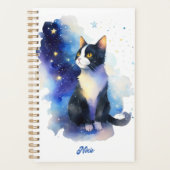 Adorable Tuxedo Cat Aquarellbilder Planer (Vorderseite)