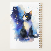 Adorable Tuxedo Cat Aquarellbilder Planer (Rückseite)