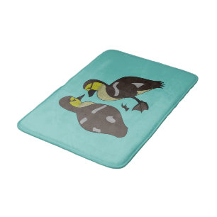 Adorable Twin Baby Duckling Huddling Cartoon Badematte