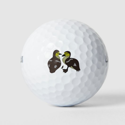 Adorable Twin Baby Duckling Huddling Cartoon Golfball (Vorderseite)